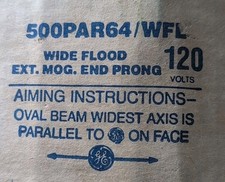GE Par 64, 500W, 120 Volt, Medium Flood, 500PAR64/MFL