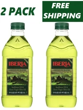 Iberia Extra Virgin Olive & Sunflower Oil Blend, Cooking Baking 51oz ( Pack Of 2