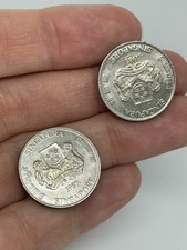 Lot 2 Piece Vintage 1980s Currency - 1985 & 1987 Singapore 20 Cents Coins KM #52