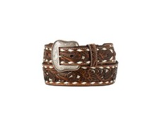 Nocona Western Belt Mens Calf Hair Underlay Buck Lacing N210008802