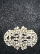 Vintage 1940s Rhinestone Belt Buckle Missing Some Rhinestones