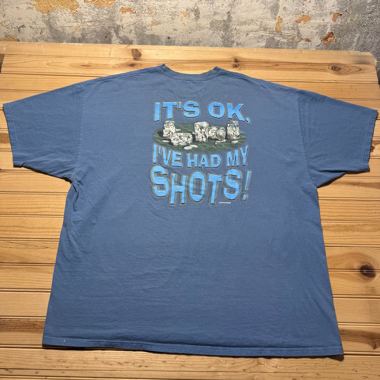 Vintage 2002 Big Dogs It's Ok I've Had My Shots Graphic Funny T-Shirt Men's - 3X