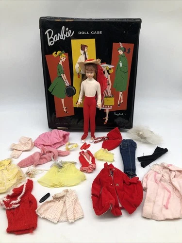 VTG Skipper doll with case, clothing lot & accessories 1961 Ponytail Case