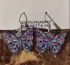 Purple Butterfly Acrylic Earrings