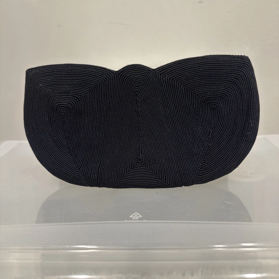 Bolso de Noche Vintage Años 40 50 Azul Marino Corde Bolso de Mano con Mango Lucite Foto 3 de 4