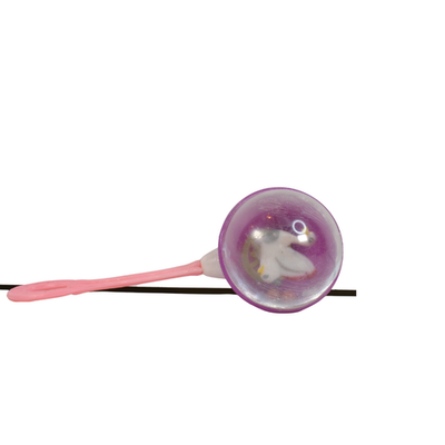 Vintage Pink Baby Rattle with Clear Top D115-25