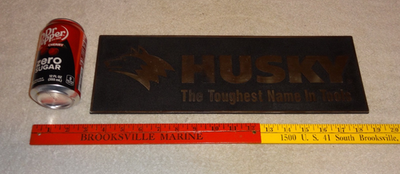 #ad VINTAGE HUSKY THE TOUGHEST NAME IN TOOLS DOG 16quot; PLASTIC TOOL GASOLINE OIL SIGN $199.99