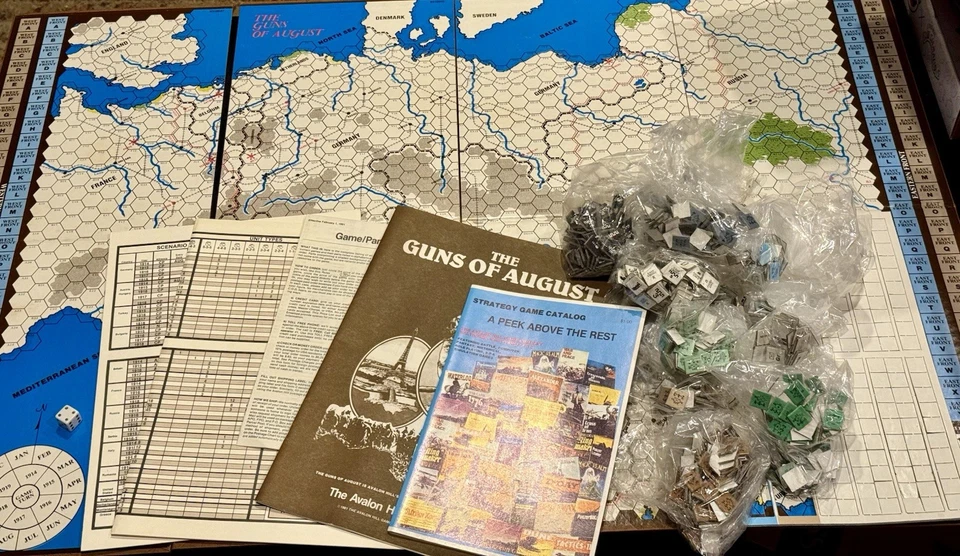 Vintage 1981 Avalon Hill Guns Of August WWI Strategy Bookcase Game - Complete - Image 4 of 4
