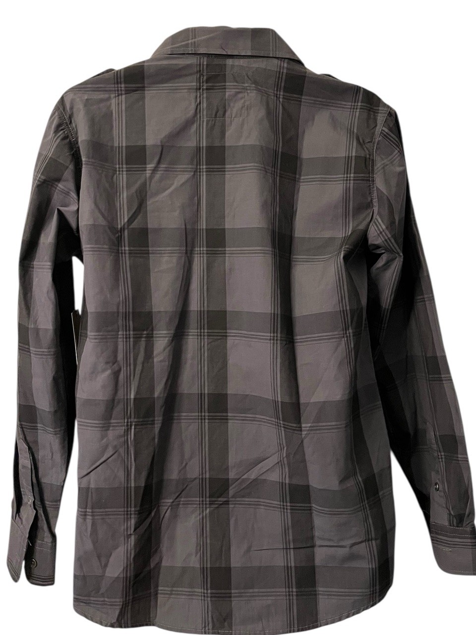 Modern Culture Mens Small Gray Black Plaid Long Sleeve Button Down Shirt NWT