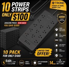 TROND Power Strip Surge Protector, 4000J, ETL Listed, 13 Widely-Spaced Outlet...