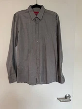 Hugo Boss Men's BD Shirt in Grey Slim Fit, Size M