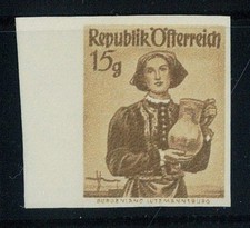 P5950 - AUSTRIA, MICHEL 896, DRESSES DEFINITIVE SET. 15 GROSCHEN, IMPERFORATED