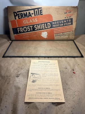Vintage Perma-Tite glass frost shield 8 x 18