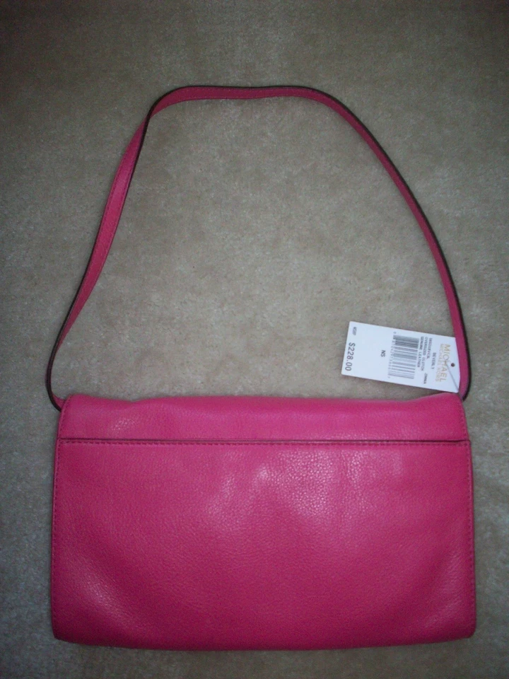 Michael Kors Zinnia Genuine Leather Beverly Clutch/Shoulder Bag, NWT - Image 2 of 4