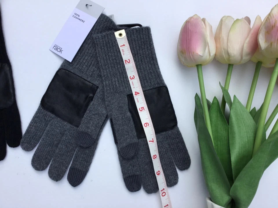Nordstrom стойка 100% кашемир tech перчатки серый комбо один размер новый рождественский подарок - Изображение 3 из 4