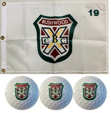 Caddyshack Bushwood Country Club Logo White Golf Pin Flag Golf Ball Combo Pack