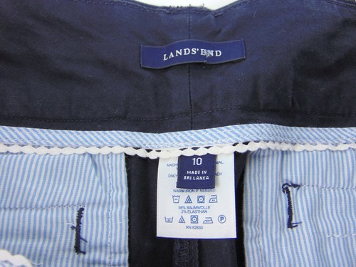Lands End True Navy Stretch Weekend Chino Capri Size 10 34/24 - Picture 2 of 8