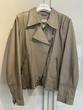 Leather Jacket Biker Style In Mushroom