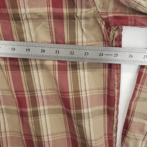 Mossy Oak Shirt Mens XL Beige Red Western Pearl Snap Plaid Cotton - Picture 11 of 12