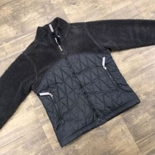 Patagonia Women Maverick's Jacket Size Small Made In USA Gray Quilted Fleece