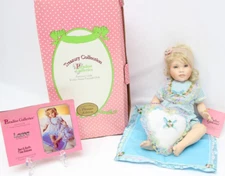 Paradise Galleries Bed & Bath Time Babies LAURA 10" Sitting All Porcelain Doll