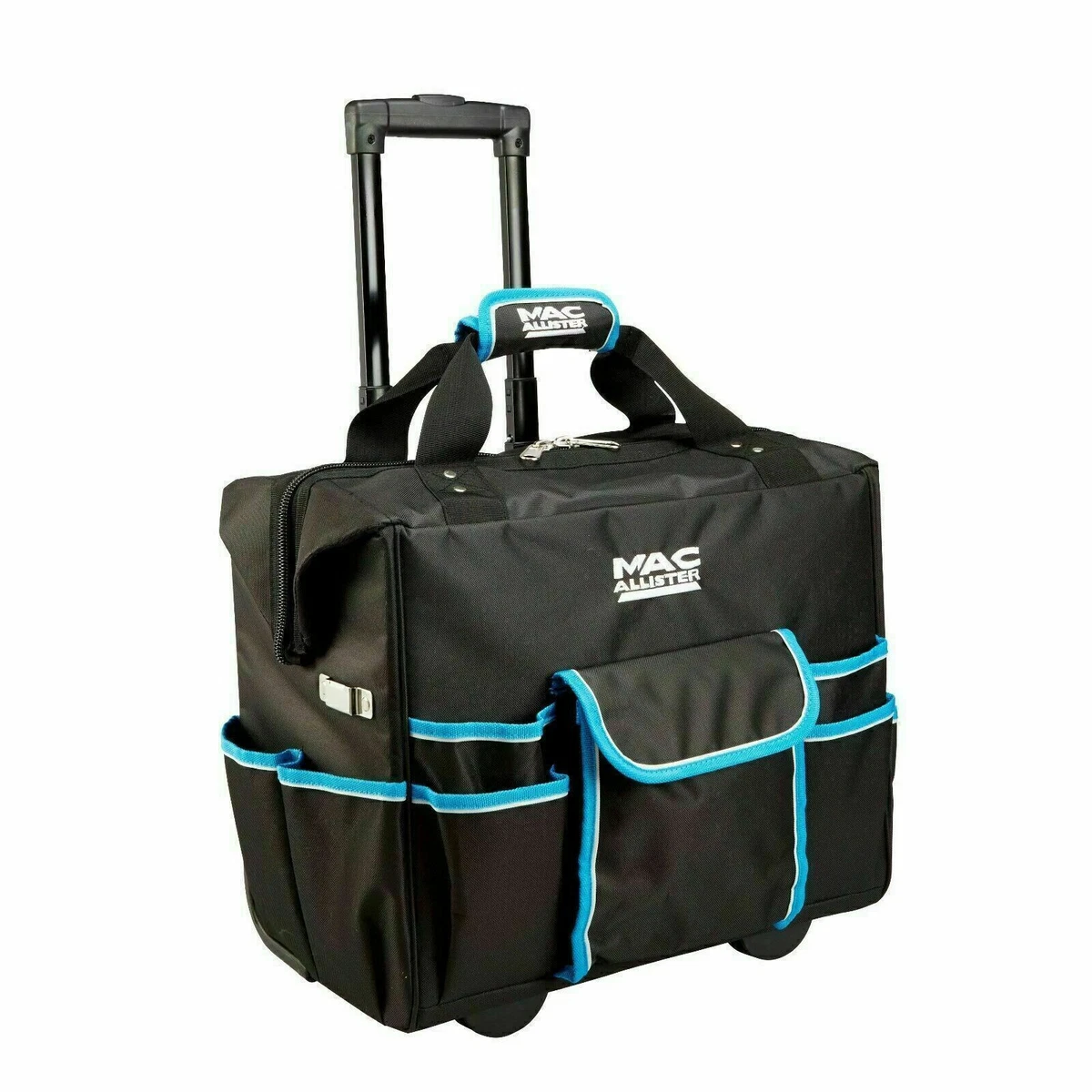 Heavy Duty Mobile Tool Bag On Wheels With Pockets Case Storage Holder Work  DIY | eBay