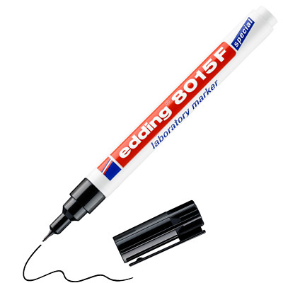 edding 8015 F Labor-marker schwarz Objektträgern, Reaktions-Petri-Laborgefäßen