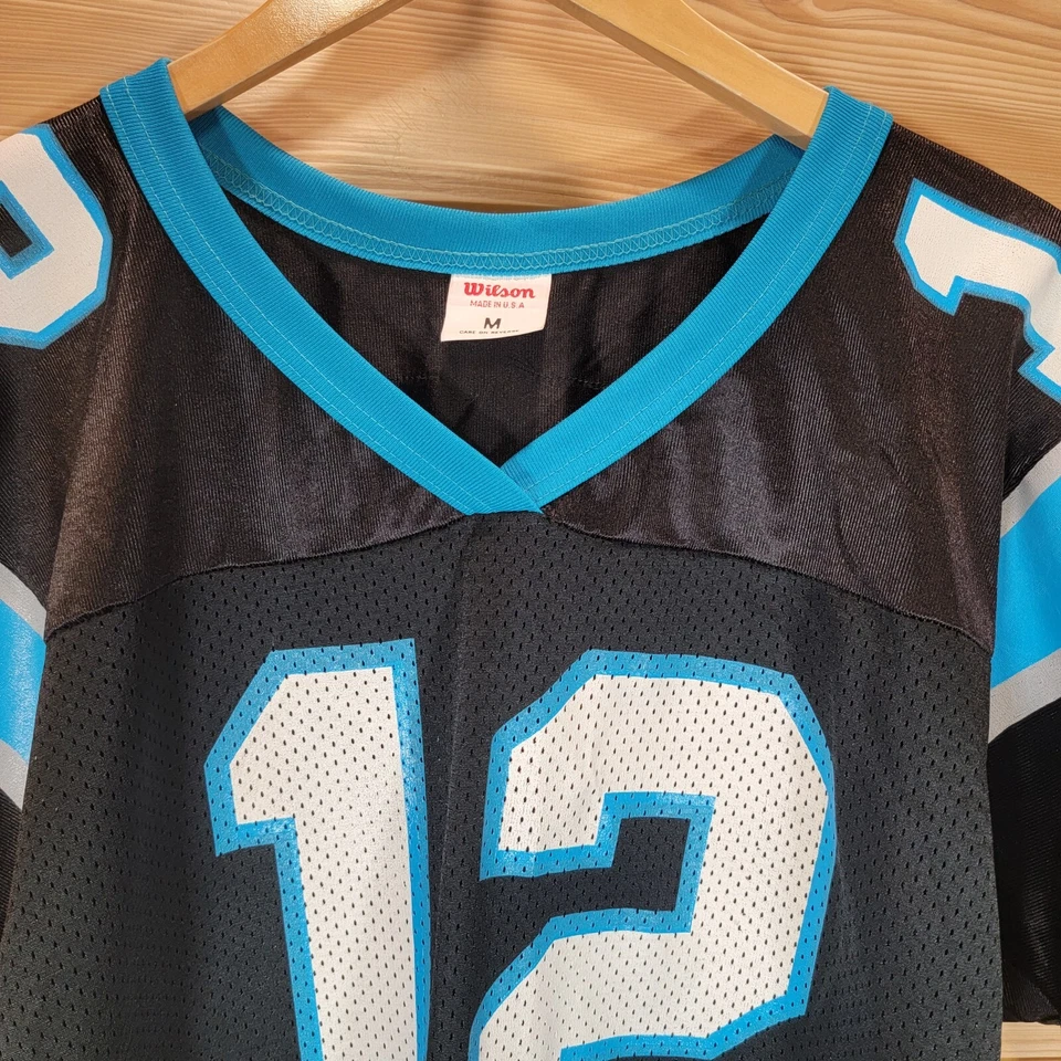 Camiseta vintage de los Carolina Panthers Kerry Collins #12 para hombre mediana Wilson EE. UU. años 90 Foto 3 de 4