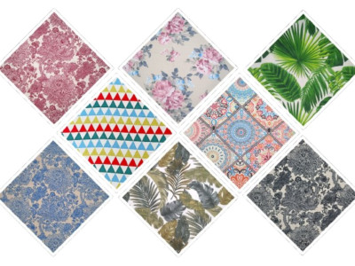 Bedruckter Halbpanama Cotton Rich Stoff Polycotton Stoff 140 cm breit Stoff