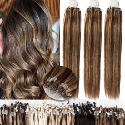 300 Strähnen Microring Loop Remy Echthaar Extensions Micro Tip Bead Nano Ring 1G