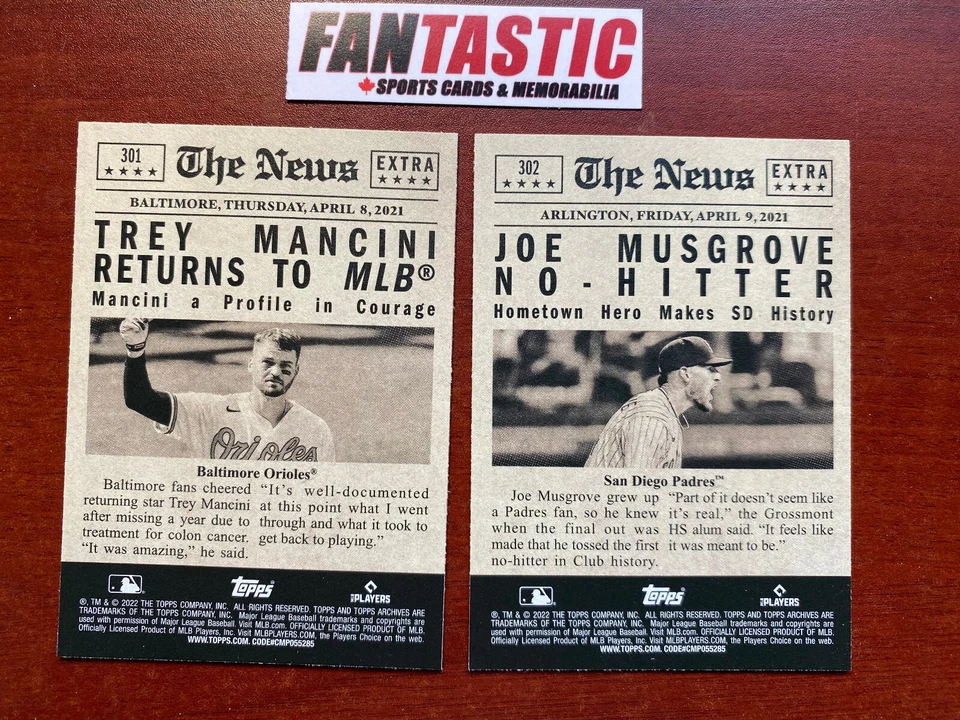 2022 Topps Archives Baseball SP YOU PICK ##301-380 Scoop, MVP, Draft Picks Deput - Image 4 of 4