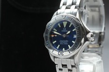 "Exc+5" OMEGA Seamaster 300m 2283.80 Blue Womens Date Quartz Watch From JAPAN