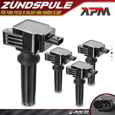 4x Zündspule Zündmodul für Ford Focus III Galaxy WA6 Mondeo IV BA7 XE XJ Volvo