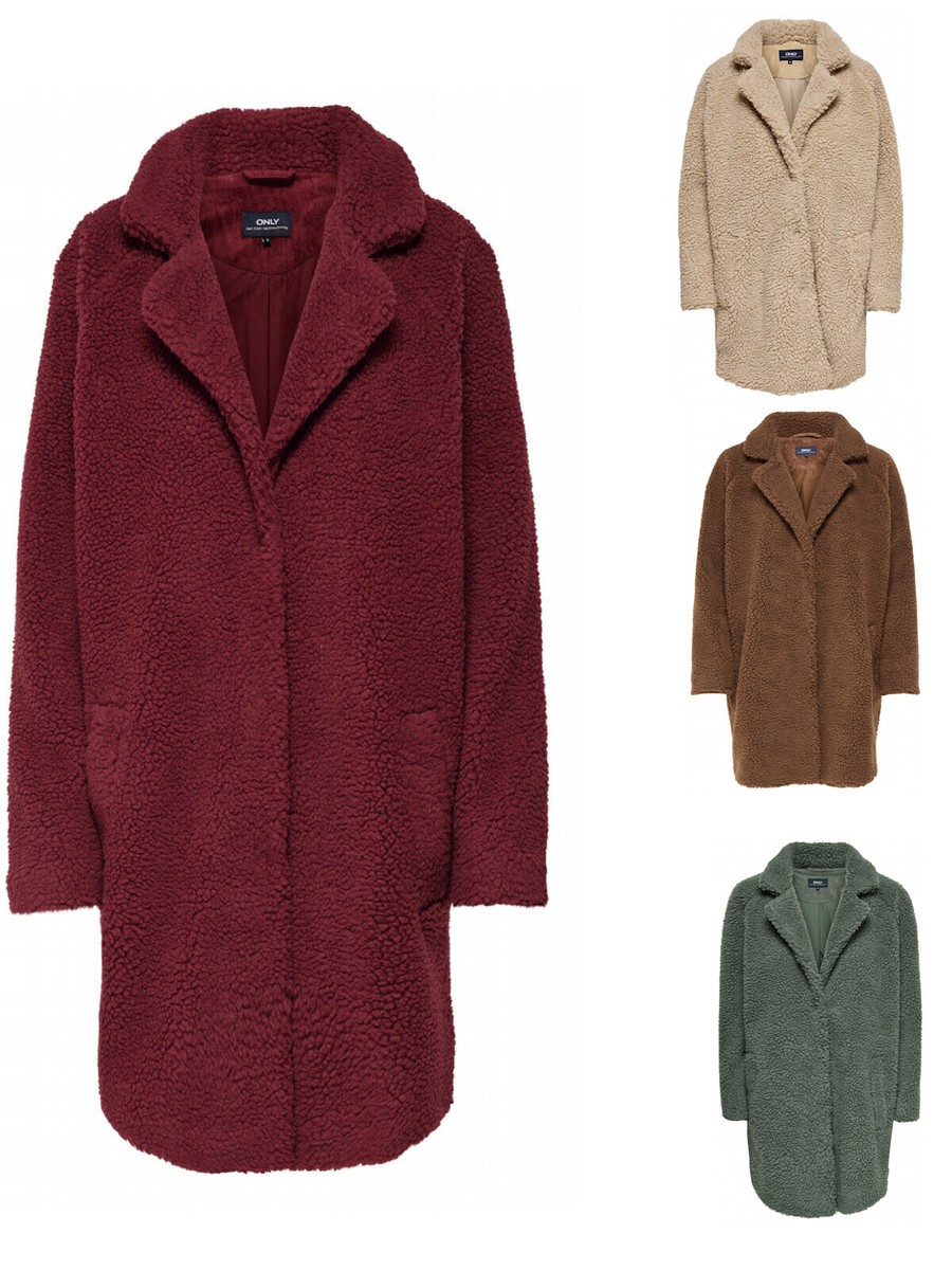 Only Wollmantel Teddy Mantel Damen Grauer Mantel Only ONLY - Main Image