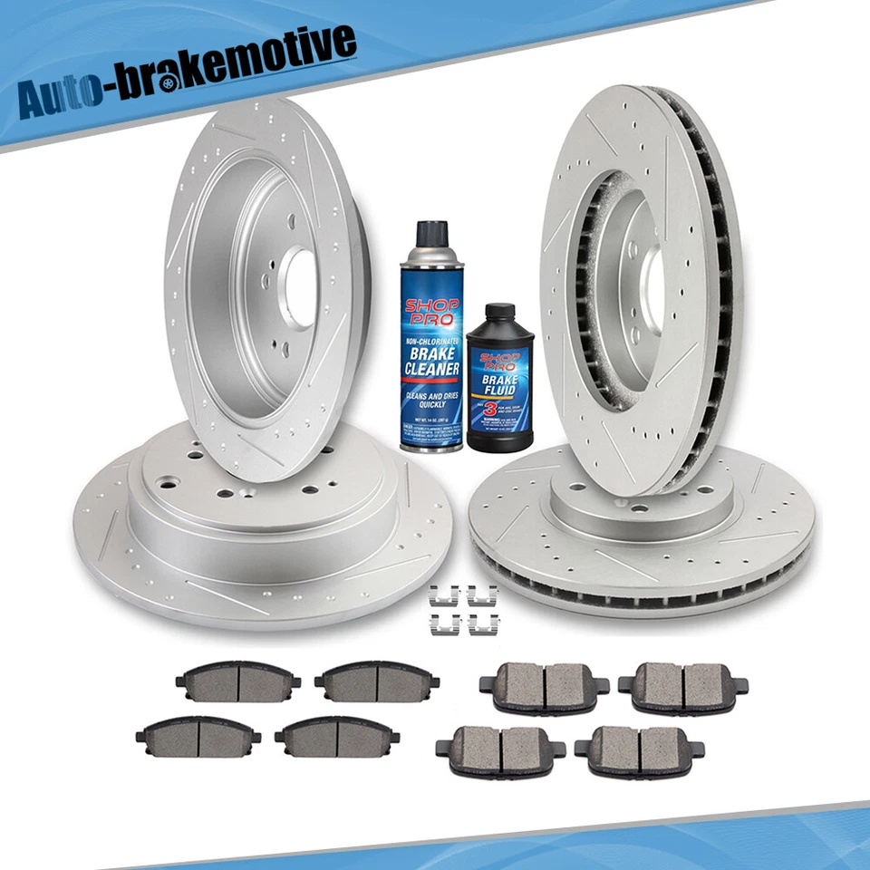 FRONT + REAR BRAKE PADS AND ROTORS DISCS KIT FOR 2003-2006 ACURA MDX - Imagem 2 de 4