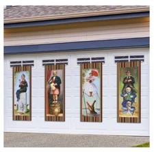 Large set of 4 Haunted Mansion Stretching Portraits Outdoor Vinyl Halloween D...