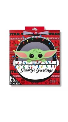 Galaxy's Greetings 15 Pack Women's Socks (Star Wars Yoda) NIB