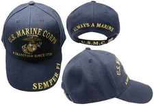 U.S. Marine Corps Tradition Since 1775 Semper Fi Blue Hat Cap