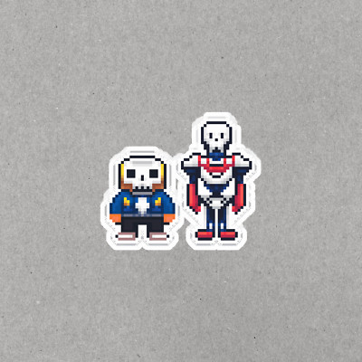 Undertale Sans & Papyrus Pixel Art Vinyl Sticker for Gamers #5035
