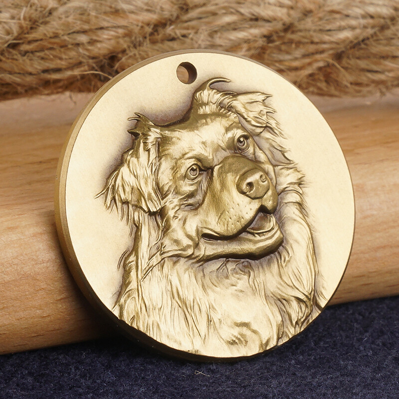 Personalized 3D Embossed Pure Copper Dog ID Tags - High-End Custom