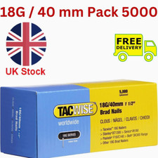Image of Tacwise 18G 40mm Galvanised Brads Nails 18 Gauge 5000 Box 0400 DGN50V Ranger UK