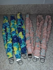 Handmade lanyards for id badges cute scrunchie key holder floral