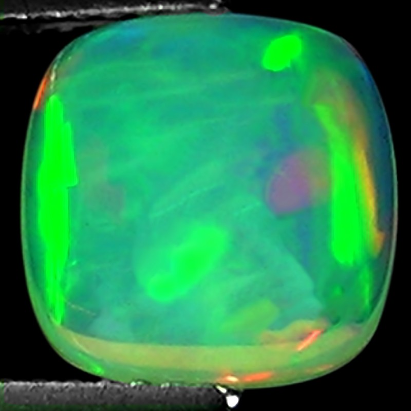 2.50 Ct Natural Ethiopian Cabochon Opal Gemstone Multi Color Cushion Cut