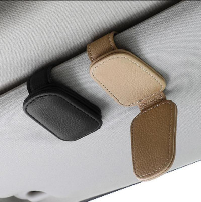 Magnetic Leather Sunglasses Holder for Car Sun Visor Eyeglass Hanger Clip USA