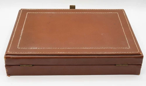 Vintage Men’s Leather Jewelry Box with key