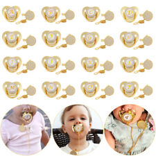 26 Initial Letters Golden Baby Pacifier Transparent Silicone Soother With Chains