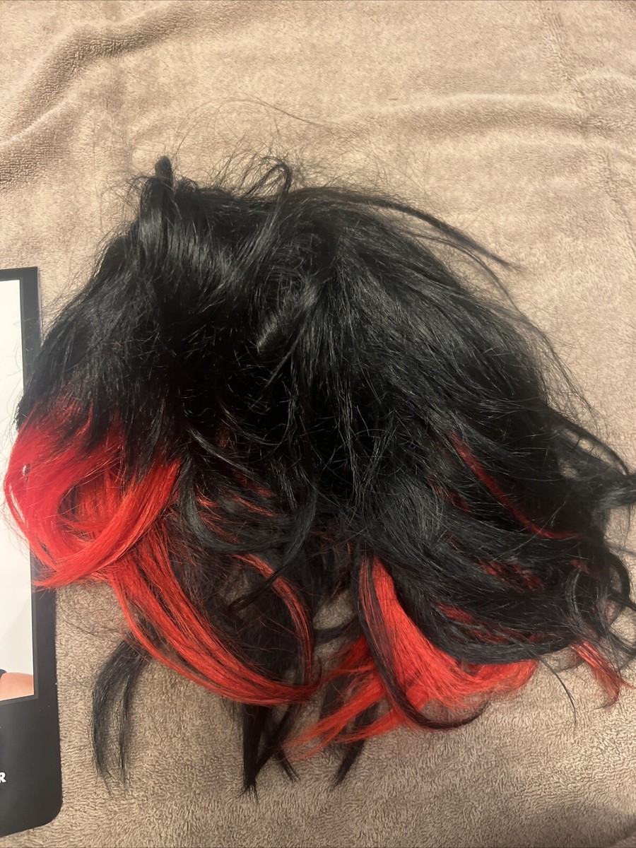Spirit Halloween Wig Black Red Jagged Pageboy In Package | eBay