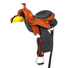 Premium Leather Western Barrel Racing Horse Saddle Tack Set Size 14" to 18"