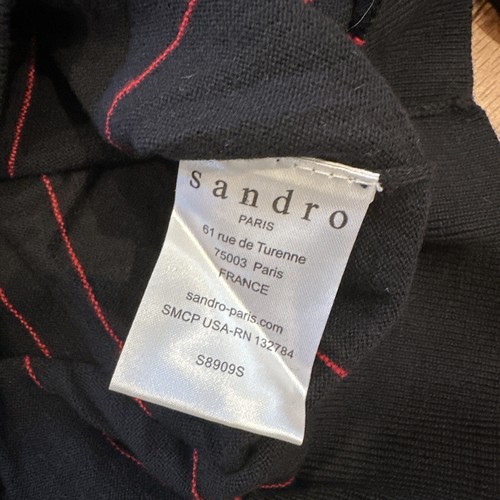 Sandro Paris Wool Striped Sweater Sz 1/small - Picture 6 of 6