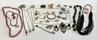 Mixed Costume Jewelry Lot Vintage Religious Rose Brooch